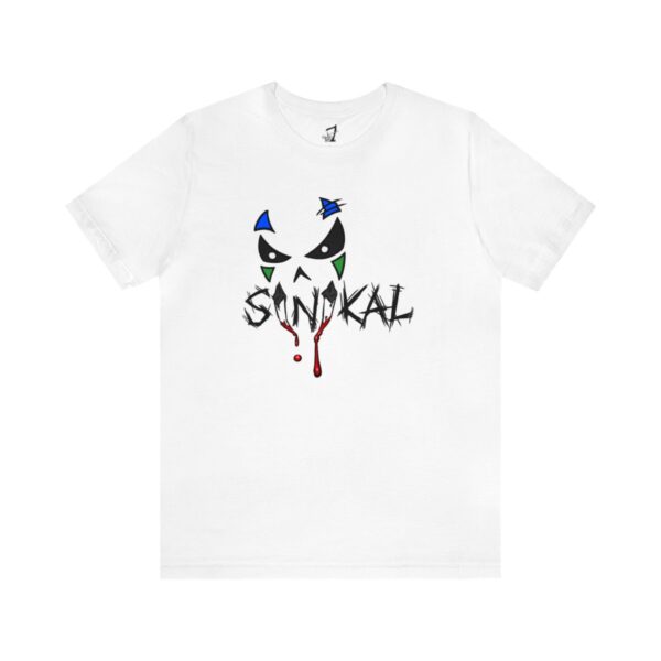 Sinikal Band Name Logo/Face of Sin - Unisex Jersey Short Sleeve Tee - Image 13