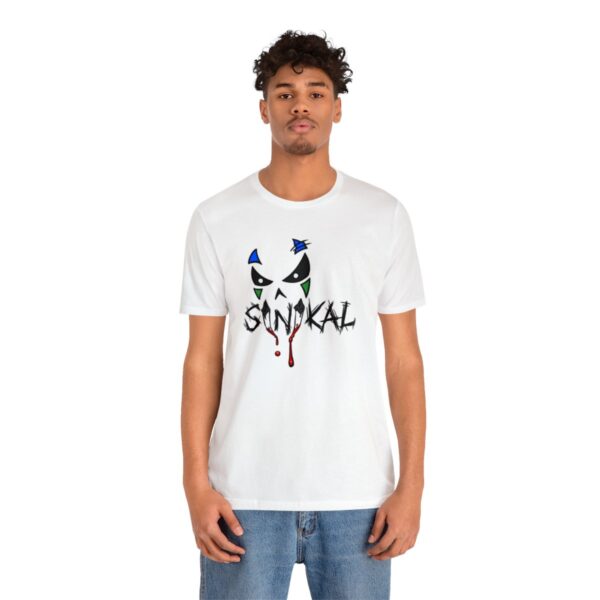 Sinikal Band Name Logo/Face of Sin - Unisex Jersey Short Sleeve Tee - Image 16