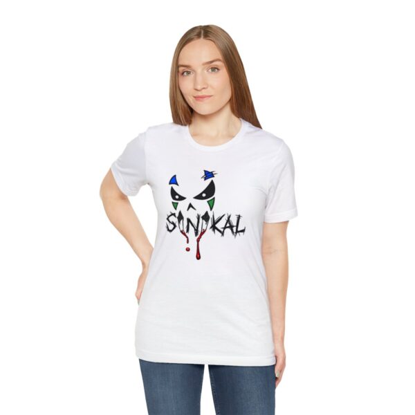 Sinikal Band Name Logo/Face of Sin - Unisex Jersey Short Sleeve Tee - Image 17