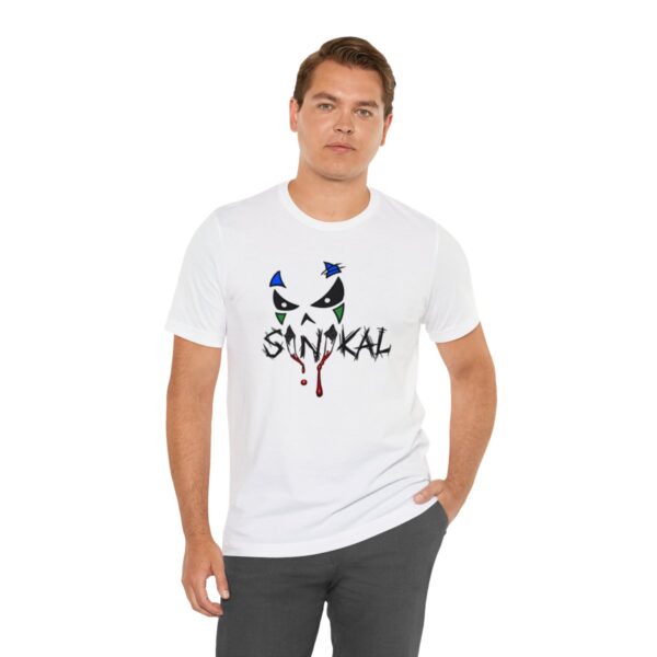 Sinikal Band Name Logo/Face of Sin - Unisex Jersey Short Sleeve Tee - Image 18