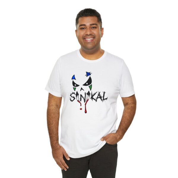 Sinikal Band Name Logo/Face of Sin - Unisex Jersey Short Sleeve Tee - Image 20