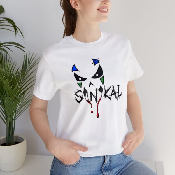 Sinikal Band Name Logo/Face of Sin - Unisex Jersey Short Sleeve Tee - Image 21